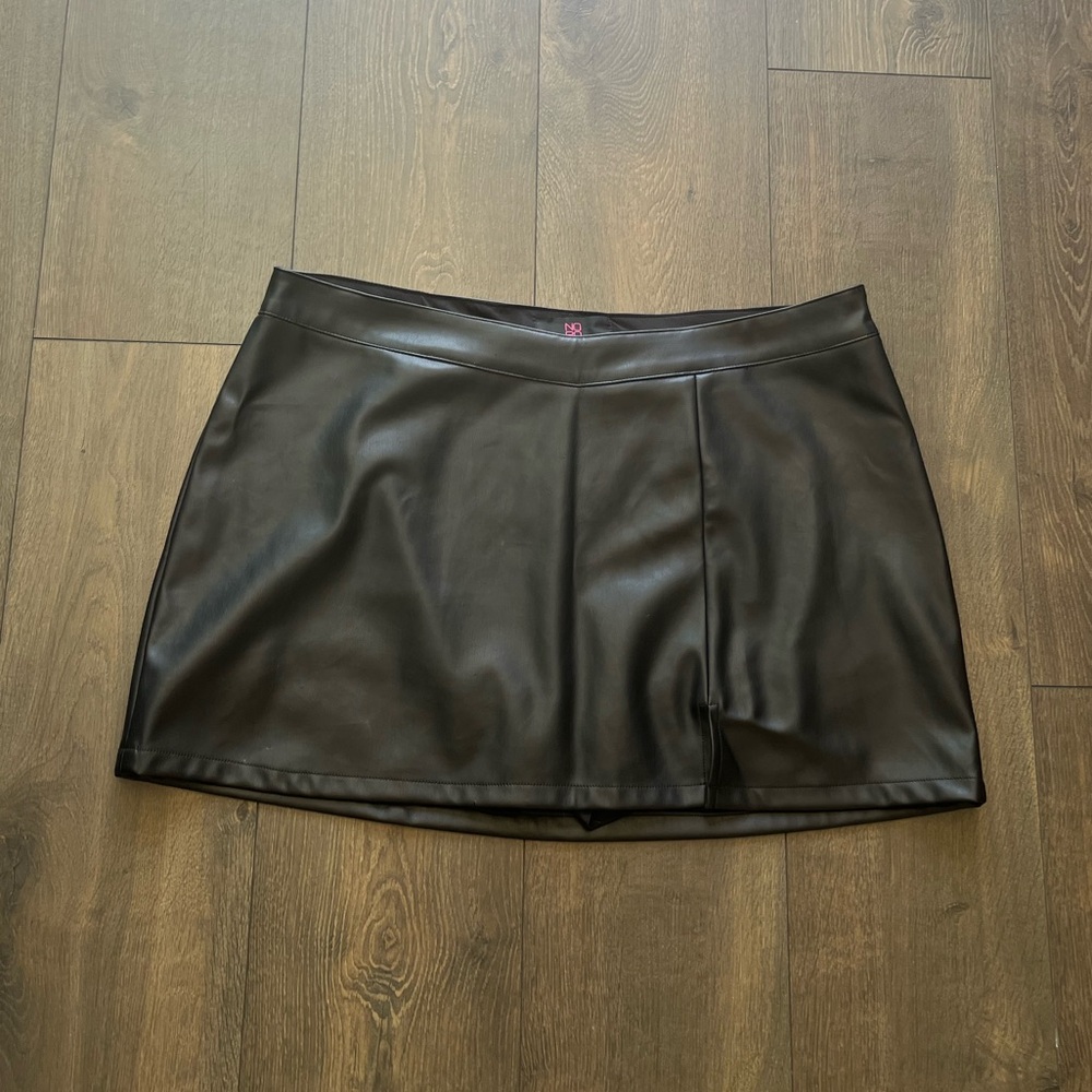 NWOT No Boundaries Black Leather Mini Skirt